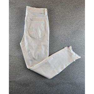 Mother Women's The‎ Looker Two Step Ankle Fray -Glass Slipper White - Size 26